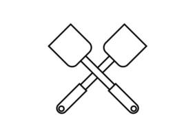 the outline of a spatula with a simple design vector