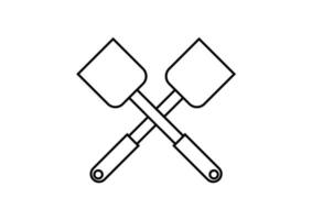 the outline of a spatula with a simple design vector