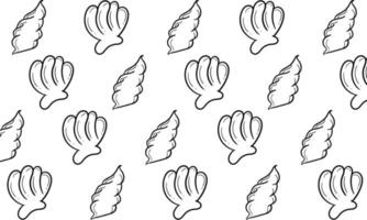 hand drawn shell pattern vector