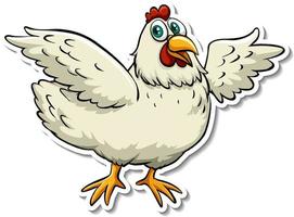 Chicken farm animal cartoon sticker vector