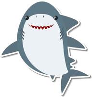 Chubby shark animal cartoon sticker vector