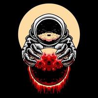 Astronaut Galaxy Space premium vector illustration tshirt design