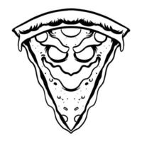 Diseño de camiseta de ilustración de vector de pizza zombie