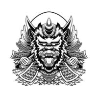 Diseño de camiseta de ilustración de vector de adorno de cabeza de mono mono