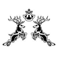 premium twin christmas reindeer vector illustration tshirt design