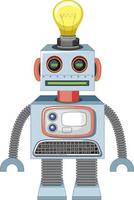 Vintage robot toy on white background vector