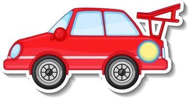 Race car cartoon sticker on white background vector