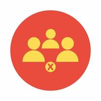 Avoid Crowd Icon Flat.eps vector