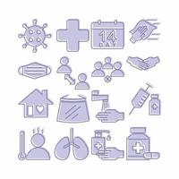 Covid Prevention Icon Set Blu... vector