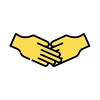 Hand Shake Icon Flat Line.eps vector