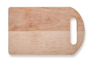 Old chopping board isolated on white background photo