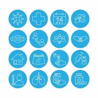Covid Prevention Icon Set Blu... vector
