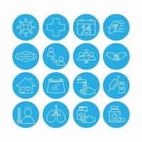 Covid Prevention Icon Set Blu... vector