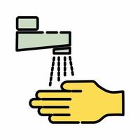 Wash Your Hand Icon Flat Line... vector