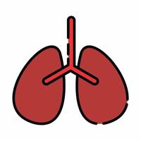 Lungs Icon Flat Line.eps vector