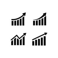 Growing bar graph icon set. Business graphs and charts icons, charts diagrams, money vector