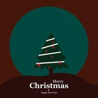 concepto de tarjeta de felicitación con las palabras feliz navidad. arbol de navidad abstracto vector