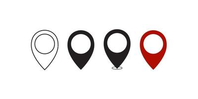 Set of map pin icons. Modern map markers. location pin sign. Vector icon isolated on white background