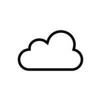 Cloud drive storage or cumulus cloud line art icon vector