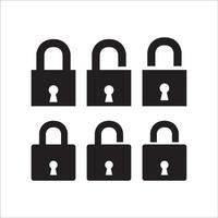 Set of locked and unlocked icon vector