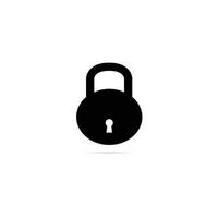 Black isolated icon of oval lock on white background vector