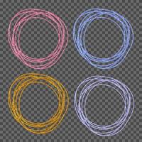 Frames of circles by hand from colored sparkles. vector