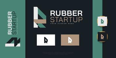 Abstract and Minimalist Letter R Logo Design with Retro Style. Graphic Alphabet Symbol for Corporate Business Identity vector