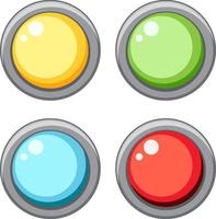 Set of different light button game element vector