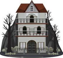 casa embrujada de halloween sobre fondo blanco vector