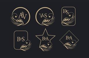 Set Monogram Luxury logo temp... vector