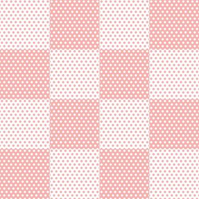 seamless pretty cute pink and white polka dots chessboard pattern background suitable for floor interior printing