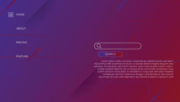 Gradient abstract landing page with dark and colorful space wave background, gradient light wave vector