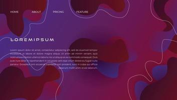 Gradient abstract landing page with dark and colorful space wave background, gradient light wave vector