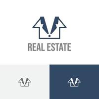 logotipo de la oficina de negocios de inversión inmobiliaria inmobiliaria de la casa vector