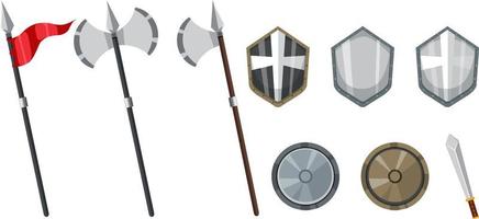 Set of medieval historical objects vector