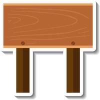 etiqueta engomada de la historieta de la tabla de madera en blanco vector