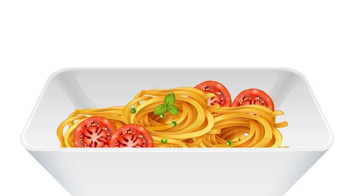 Spaghetti with tomato isolated