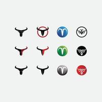 toro cabeza de búfalo vaca animal mascota diseño de logotipo vector para deporte cuerno búfalo animal mamíferos cabeza logo salvaje matador