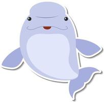 Chubby manatee animal cartoon sticker vector