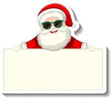 Santa Claus holding empty banner vector