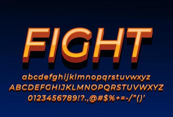 3d bold modern color font effect for game logo, heading, advertising