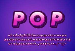 3d retro pop art font effect for poster, title, game logo, ads vector