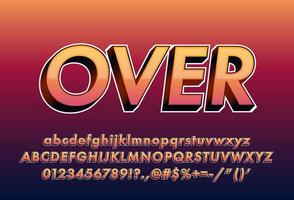 3d bold modern vibrant gradient color font effect vector