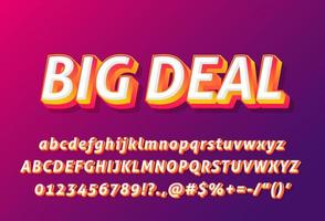 3d alphabet with big deal word template for banner title vector