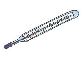 thermometer mercury old version. vector sketch new