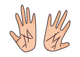 dibujo simple de la palma de las manos humanas. boceto de vector nuevo