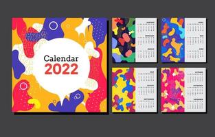 Calendario 2022 colorido concepto abstracto vector