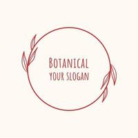 floral botanical vintage branding in frame for business, poster, invitation, product