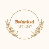 floral botanical vintage branding in frame for business, poster, invitation, product