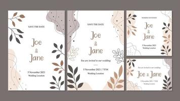 Wedding Invitation in Floral Theme and Earthy Color vector